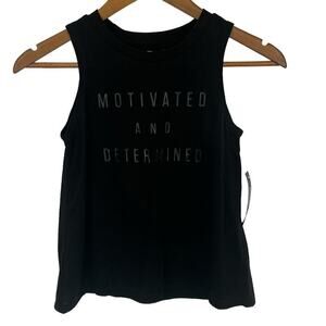 RUNWAY MOTIVATED & DETERMINED THE BOXY MUSCLE TANK TOP IN BLACK NWT KID'S MEDIUM